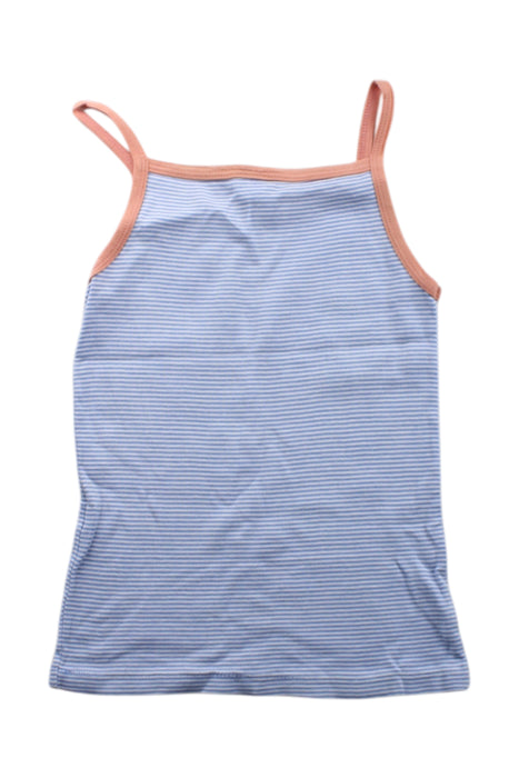 A Blue Sleeveless Tops from Petit Bateau in size 6T for girl. (Back View)