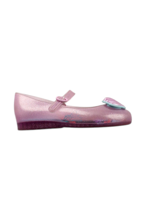 A Pink Flats from Mini Melissa in size 5T for girl. (Front View)