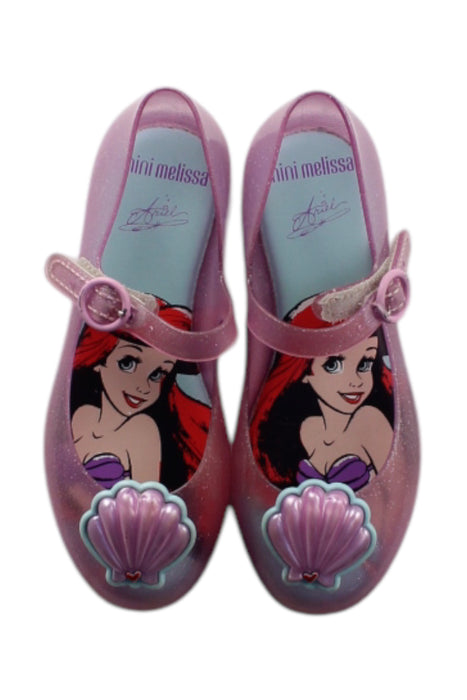 A Pink Flats from Mini Melissa in size 5T for girl. (Back View)