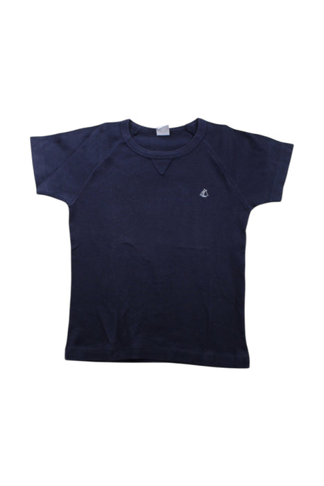 A Navy Short Sleeve T Shirts from Petit Bateau in size 6T for neutral. (Front View)