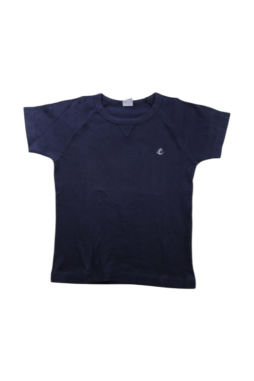 A Navy Short Sleeve T Shirts from Petit Bateau in size 6T for neutral. (Front View)