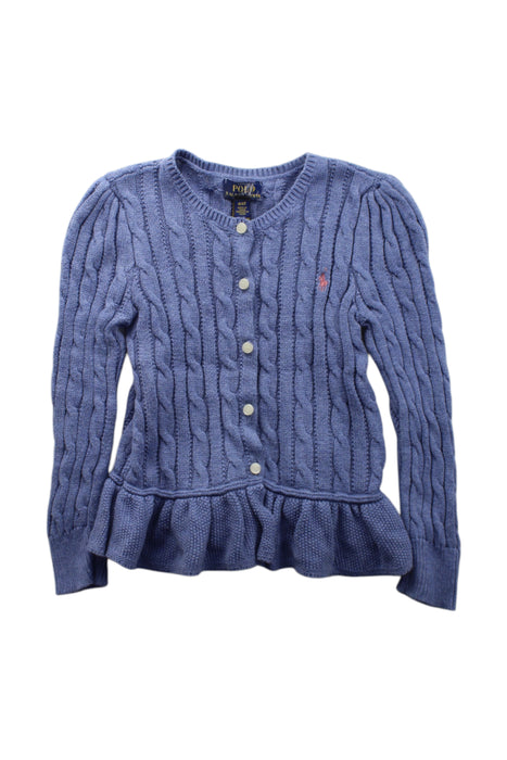 A Blue Cardigans from Polo Ralph Lauren in size 4T for girl. (Front View)