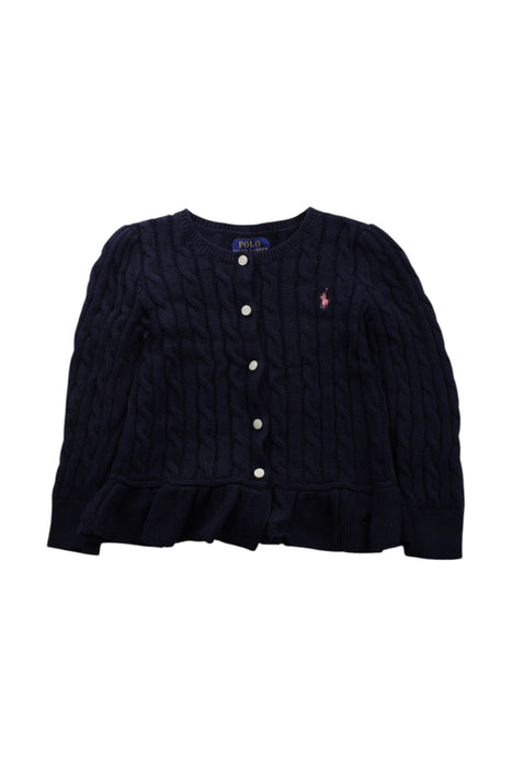 A Navy Cardigans from Polo Ralph Lauren in size 5T for girl. (Front View)