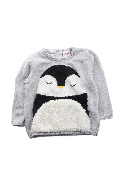 A Grey Knit Sweaters from Seed in size 6-12M for neutral. (Front View)