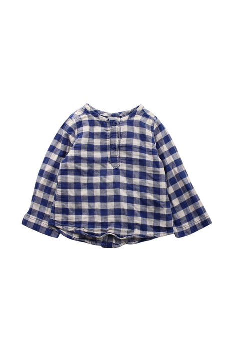 A Blue Long Sleeve Shirts from Petit Bateau in size 6-12M for neutral. (Front View)