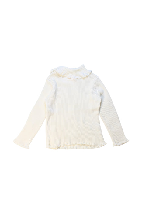 A Ivory Long Sleeve Tops from Momonittu in size 2T for girl. (Front View)