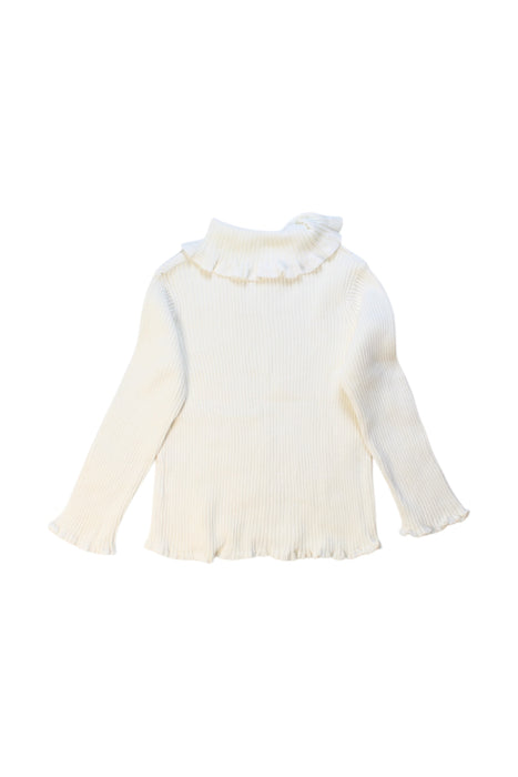 A Ivory Long Sleeve Tops from Momonittu in size 2T for girl. (Back View)