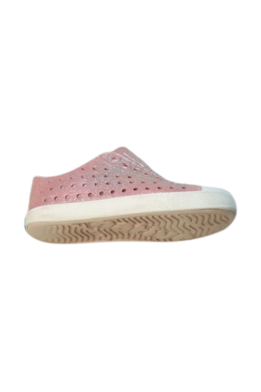 A Pink Sneakers from Native Shoes in size 8Y for neutral. (Front View)