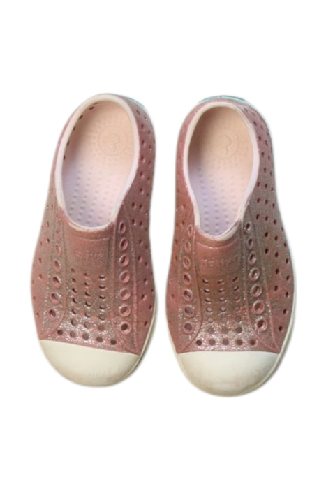 A Pink Sneakers from Native Shoes in size 8Y for neutral. (Back View)