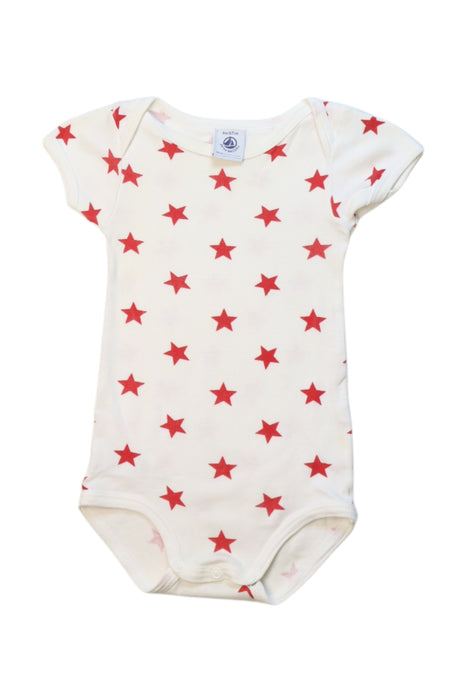 A Red Short Sleeve Bodysuits from Petit Bateau in size 3-6M for neutral. (Front View)
