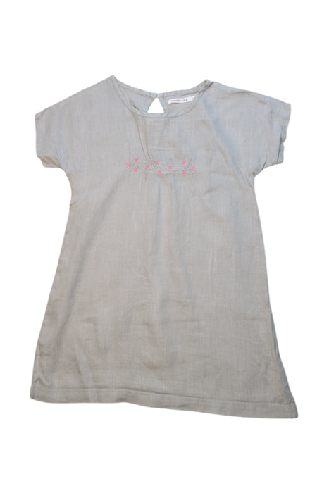 A Grey Short Sleeve Dresses from Monoprix in size 4T for girl. (Front View)