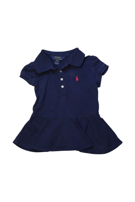 A Navy Short Sleeve Dresses from Polo Ralph Lauren in size 3T for girl. (Front View)