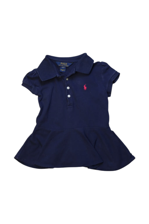 A Navy Short Sleeve Dresses from Polo Ralph Lauren in size 3T for girl. (Front View)