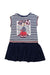 A Navy Short Sleeve Dresses from Mayoral in size 4T for girl. (Front View)