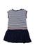 A Navy Short Sleeve Dresses from Mayoral in size 4T for girl. (Back View)