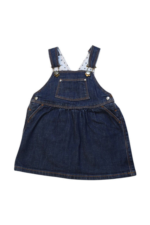 A Navy Overall Dresses from Petit Bateau in size 12-18M for girl. (Front View)