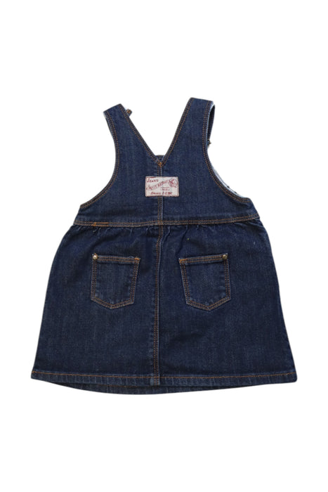 A Navy Overall Dresses from Petit Bateau in size 12-18M for girl. (Back View)