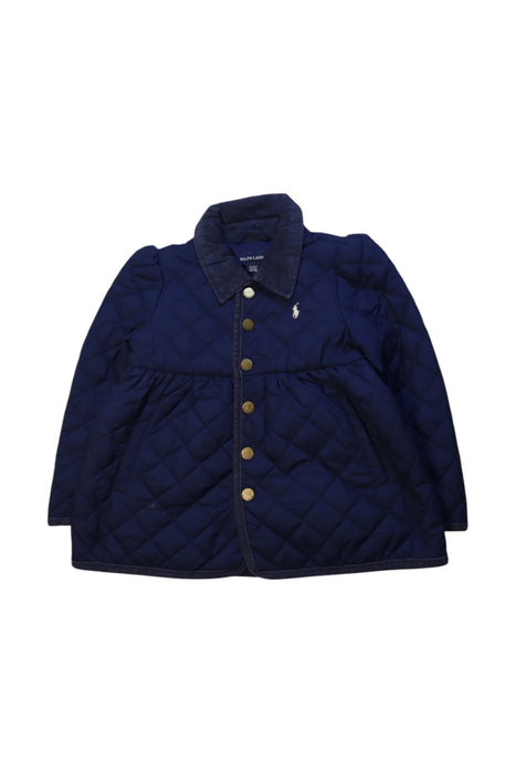 A Navy Puffer/Quilted Coats & Outerwear from Ralph Lauren in size 4T for girl. (Front View)