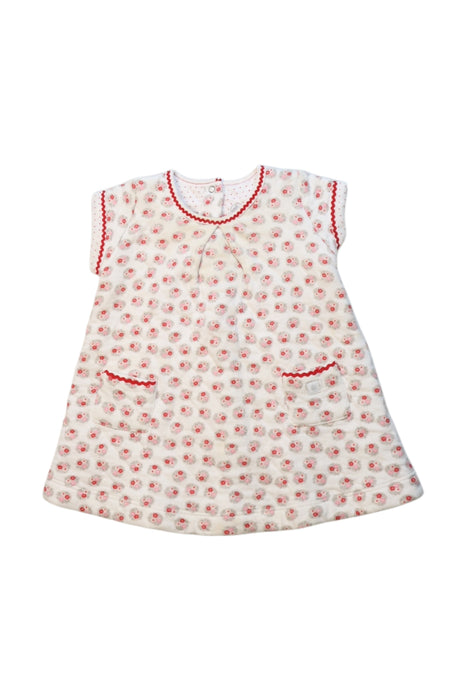 A White Short Sleeve Dresses from Petit Bateau in size 3-6M for girl. (Front View)