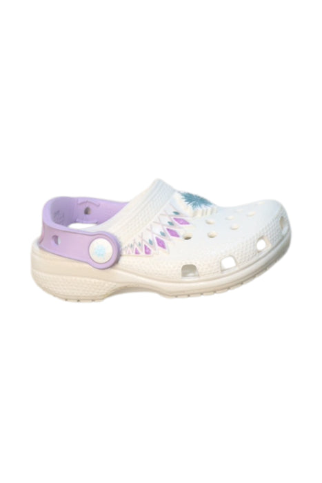 A Multicolour Slip Ons from Crocs in size 3T for neutral. (Front View)