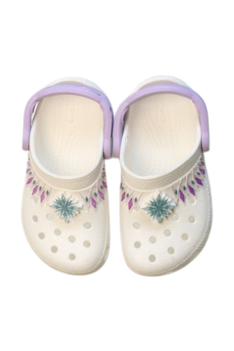 A Multicolour Slip Ons from Crocs in size 3T for neutral. (Back View)