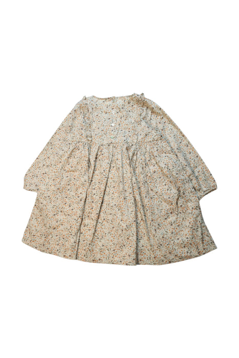 A Beige Long Sleeve Dresses from Konges Sløjd in size 3T for girl. (Back View)