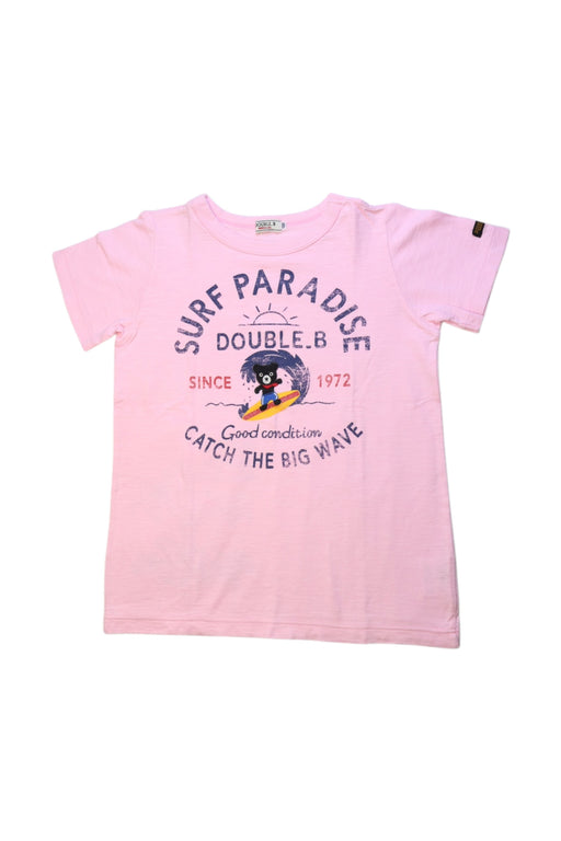 A Pink Short Sleeve T Shirts from Double B Mikihouse in size 7Y for neutral. (Front View)