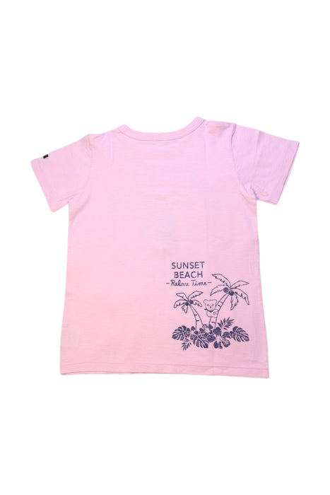 A Pink Short Sleeve T Shirts from Double B Mikihouse in size 7Y for neutral. (Back View)