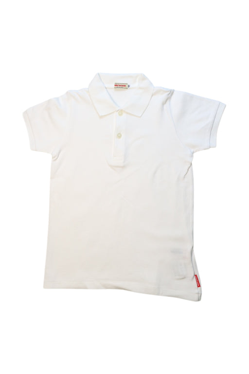 A White Short Sleeve Polos from Double B Mikihouse in size 7Y for neutral. (Front View)