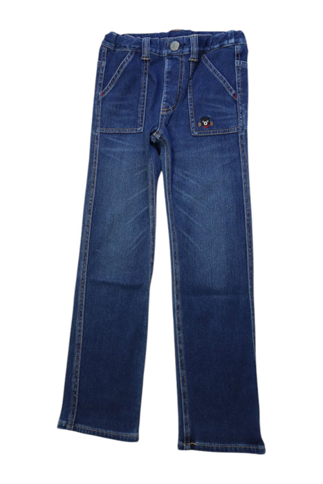 A Blue Jeans from Double B Mikihouse in size 7Y for boy. (Front View)
