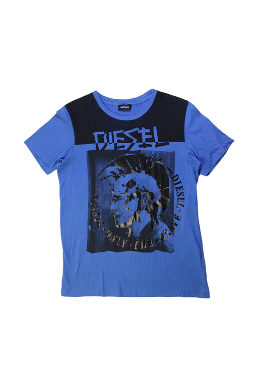 A Black Short Sleeve T Shirts from Diesel in size 12Y for boy. (Front View)