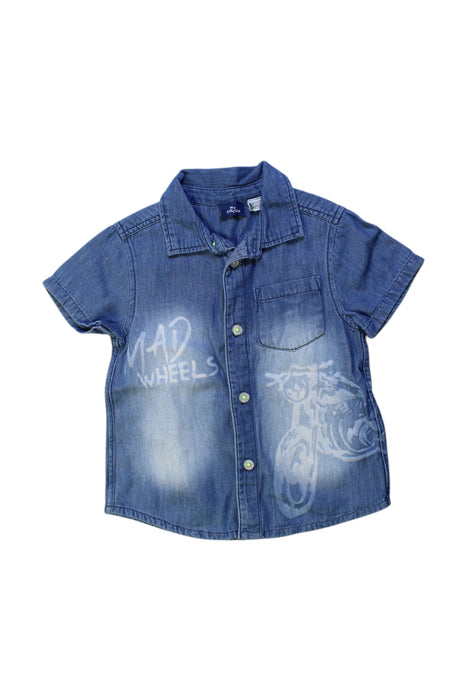 A Blue Short Sleeve Shirts from Chicco in size 3T for boy. (Front View)