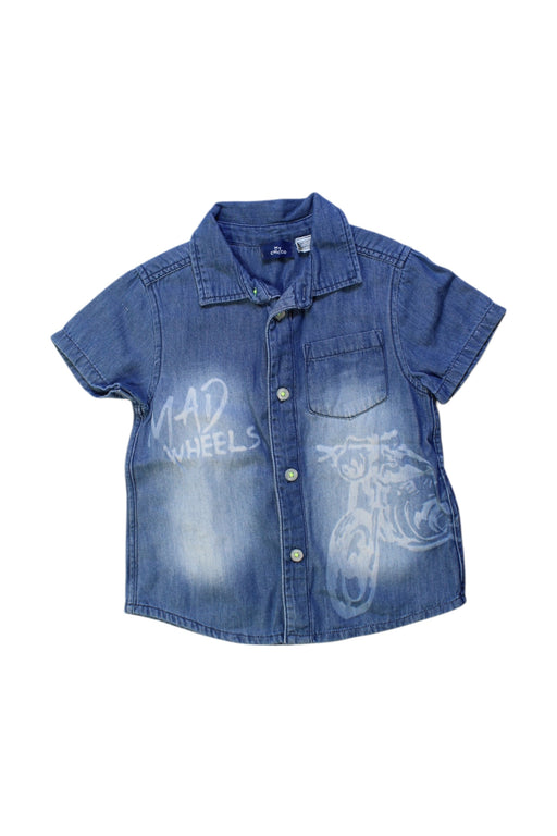 A Blue Short Sleeve Shirts from Chicco in size 3T for boy. (Front View)