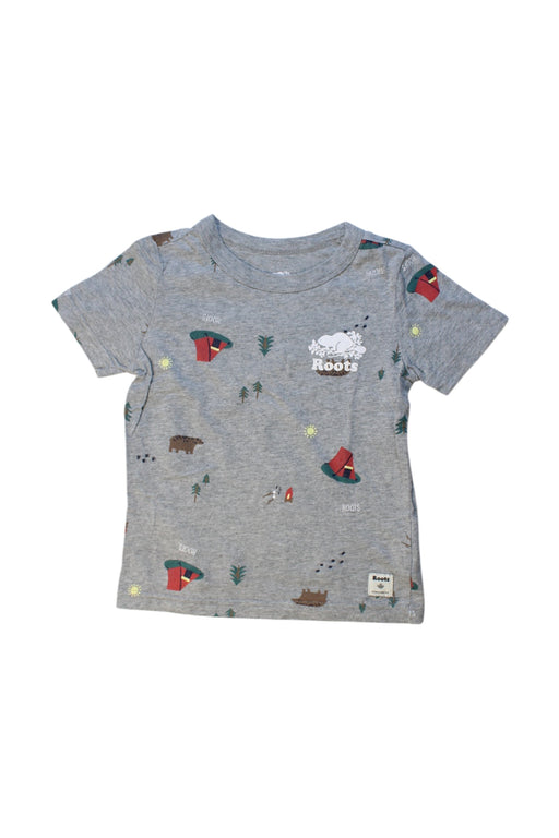 A Grey Short Sleeve T Shirts from Roots in size 3T for boy. (Front View)