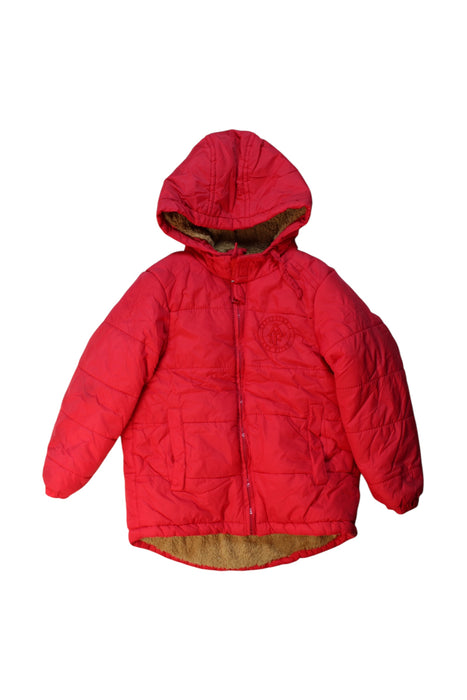 A Red Puffer/Quilted Coats & Outerwear from Abercrombie & Fitch in size 5T for girl. (Front View)