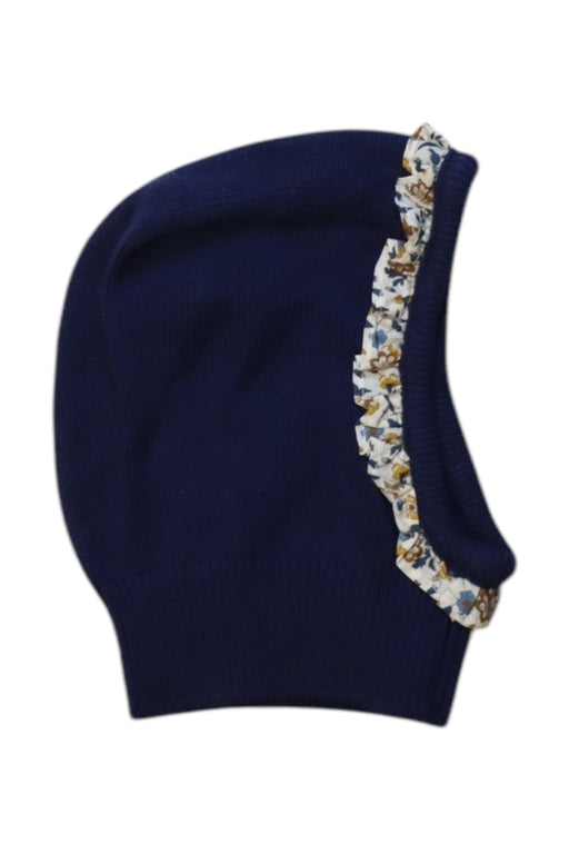A Navy Winter Hats from Cyrillus in size 6-12M for neutral. (Front View)