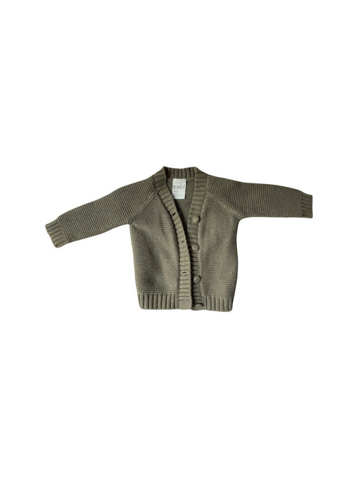 A Green Cardigans from Toshi in size 3-6M for neutral. (Front View)