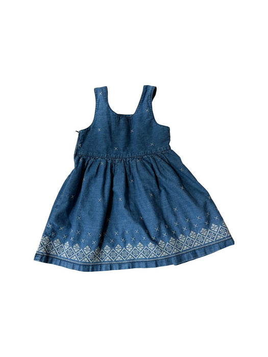 A Blue Sleeveless Dresses from Purebaby in size 12-18M for girl. (Back View)
