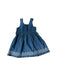 A Blue Sleeveless Dresses from Purebaby in size 12-18M for girl. (Back View)