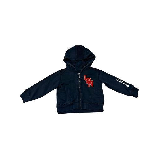 A Navy Zippered Sweatshirts from Burberry in size 6-12M for neutral. (Front View)