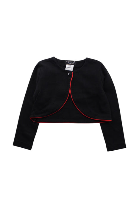 A Black Cardigans from Agnes b. in size 6T for girl. (Front View)