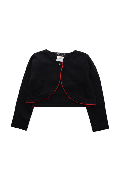 A Black Cardigans from Agnes b. in size 6T for girl. (Front View)