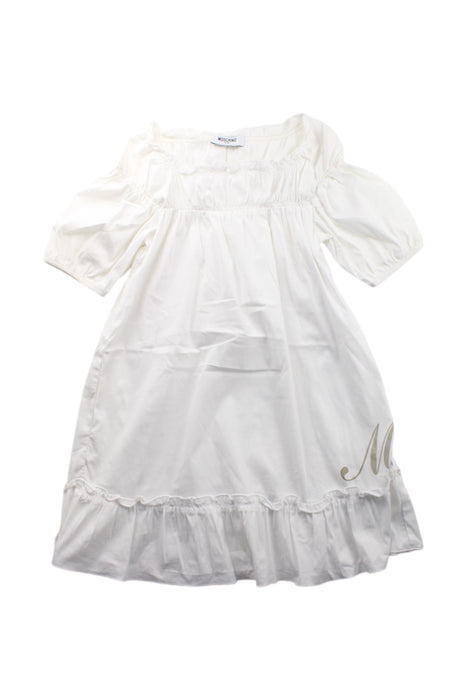 A White Long Sleeve Dresses from Moschino in size 6T for girl. (Front View)