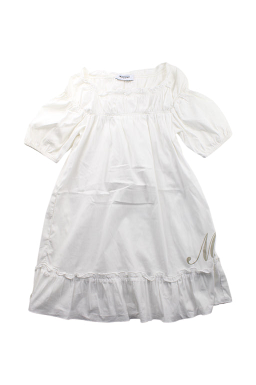 A White Long Sleeve Dresses from Moschino in size 6T for girl. (Front View)