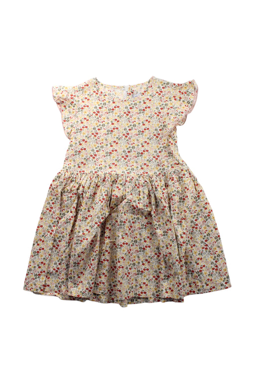 A Multicolour Short Sleeve Dresses from Petit Bateau in size 6T for girl. (Front View)