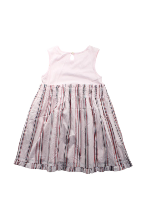 A Pink Sleeveless Dresses from Chickeeduck in size 5T for girl. (Back View)