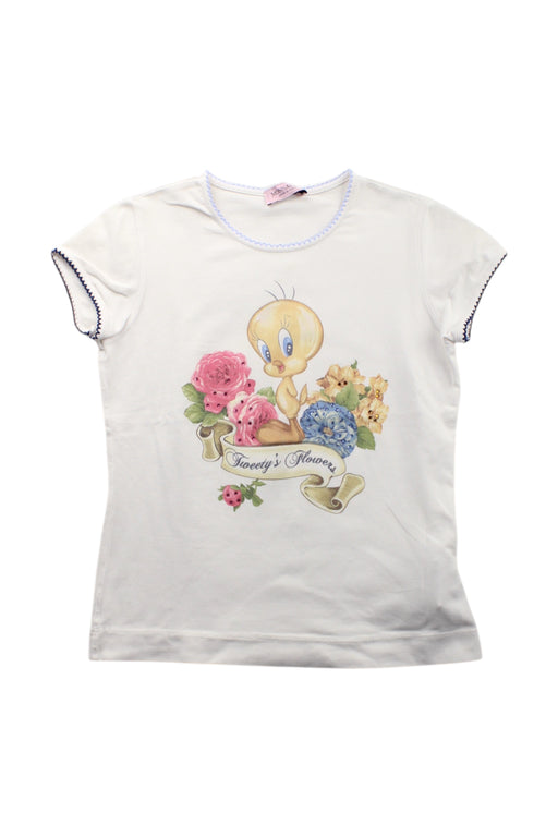 A White Short Sleeve T Shirts from Monnalisa in size 8Y for girl. (Front View)