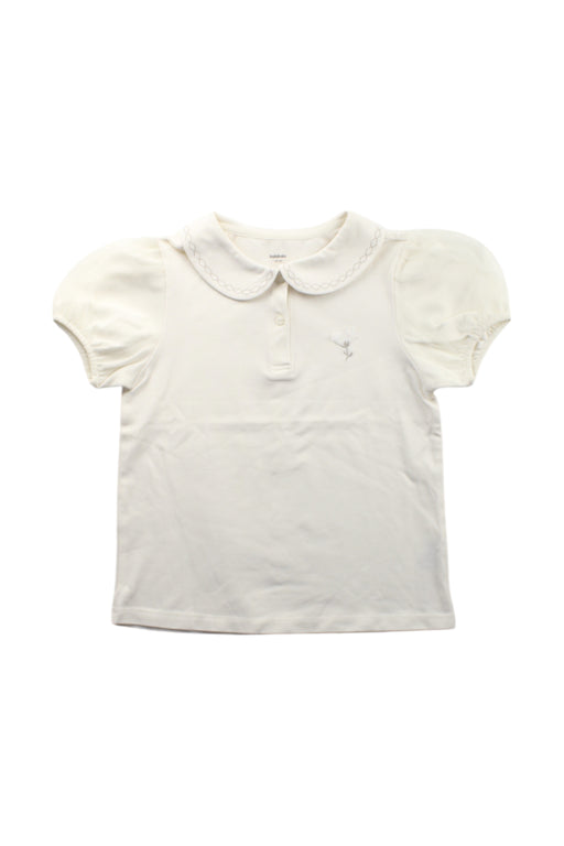 A White Short Sleeve Polos from Balabala in size 5T for girl. (Front View)