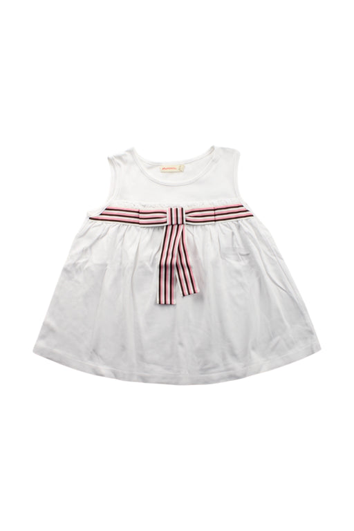 A White Sleeveless Dresses from Momonittu in size 8Y for girl. (Front View)