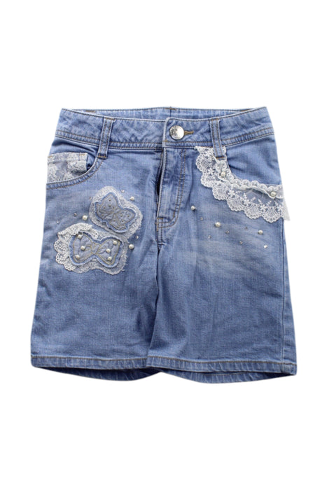 A Blue Shorts from Mezzo Piano in size 7Y for girl. (Front View)